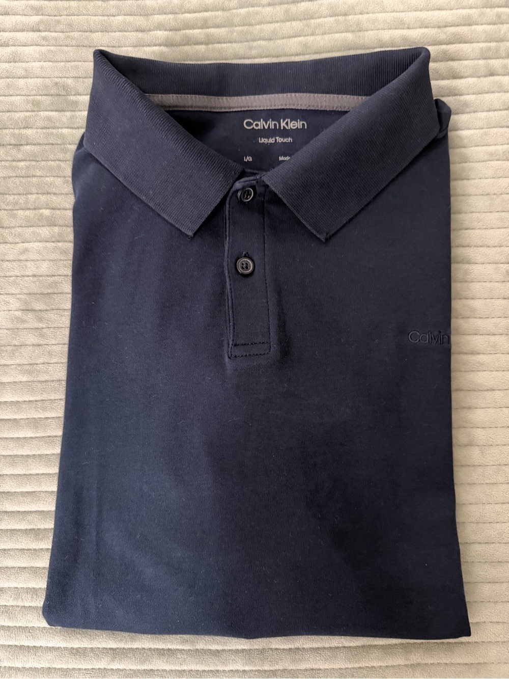 Calvin Klein Men's Navy Short-Sleeve Liquid Touch Polo